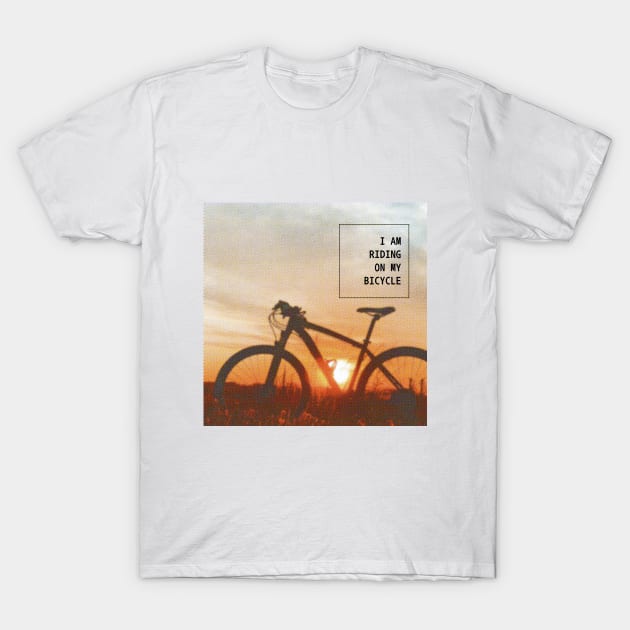 I am Riding On My Bicycle T-Shirt by cilukba.lab